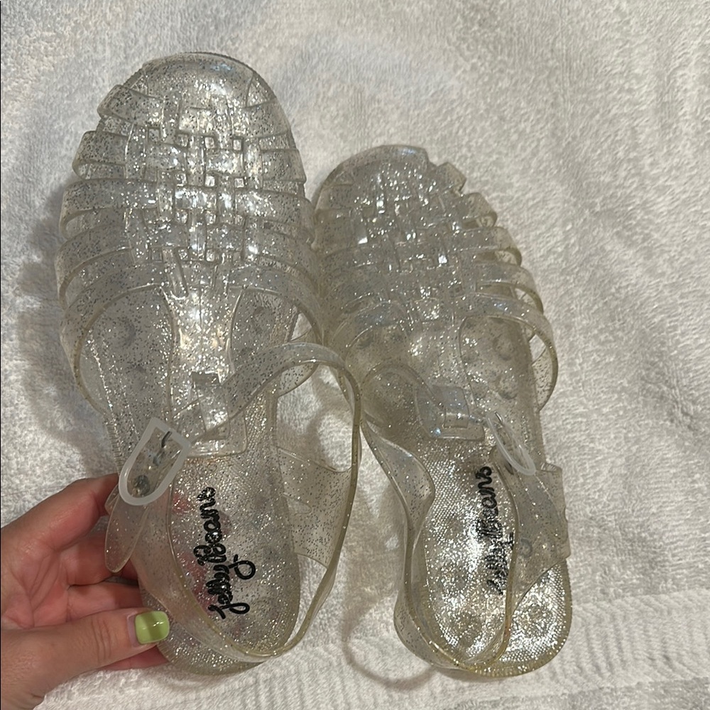Jelly Beans Women's Clear Glitter Sandals